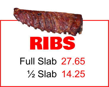 RIBS Full Slab ½ Slab 27.65 14.25